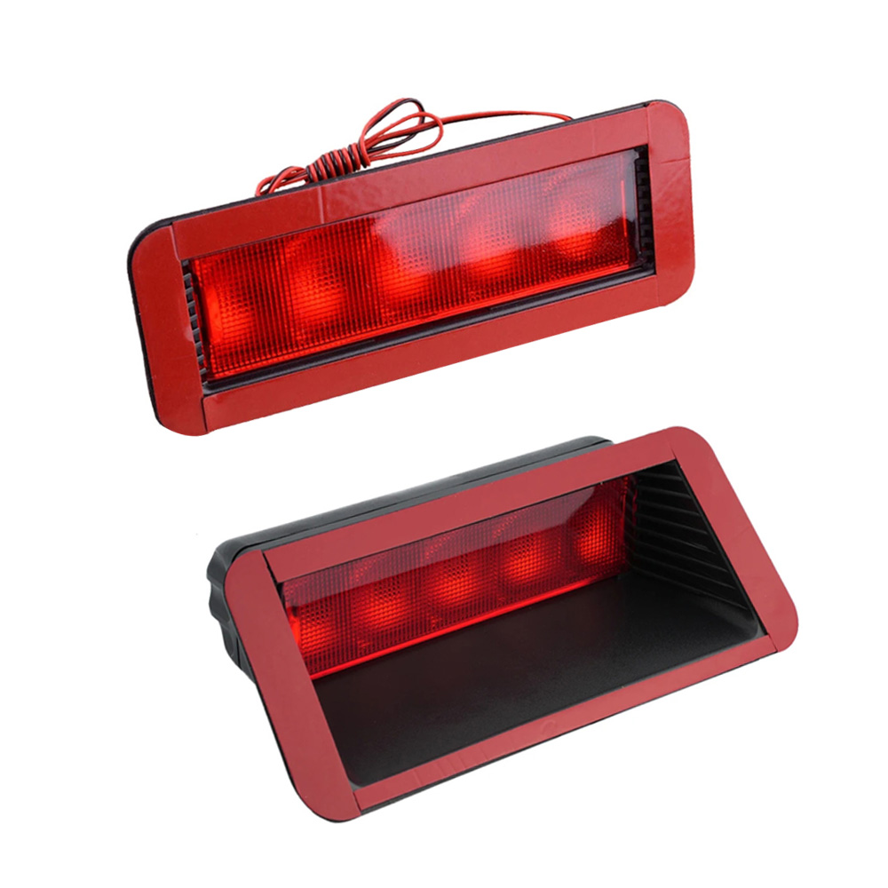 Universal montaje alto 5LED tercera luces de freno 12V luz de freno trasero tercera lámpara de señal de parada trasera accesorios de automóvil bombilla antiniebla DRL