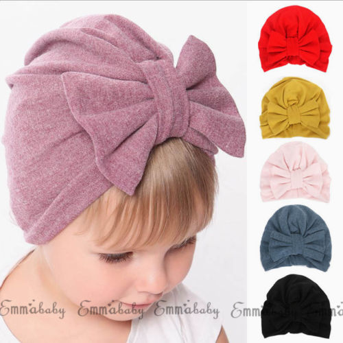 Nette Neugeborene Kleinkind Kinder Baby Jungen Mädchen BIG Bowknot Turban Schädel Caps Baumwolle Beanie Hüte Kleinkind Mädchen Elastische Winter Warm kappe