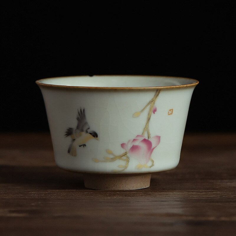 Tazón de té Personal para el hogar, taza maestra hecha a mano, taza de té de cerámica Retro de porcelana ru-china, artículos de gres para té, tazas de té: Zen cup B