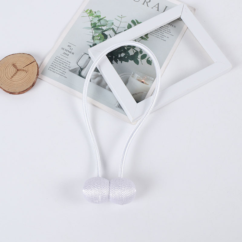 2/4 Uds. Alzapaños de cortina de bola magnética, accesorios de cuerda para atar, varillas, accesorios para respaldos, Clips de hebilla, soporte de gancho para decoración del hogar: Rojo / 30-35 cm