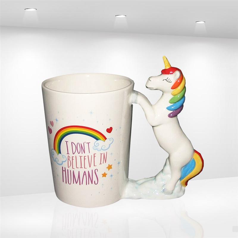 1pcs Unicorn Mugs Cartoon Porcelain 3D Handpainted Ceramic Cute Funny Animal Water Cup Coffee Mug for Home Drinkware