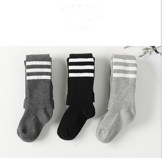 en najaar katoenen kinderen drie bars leggings student sport kids jongens meisjes panty