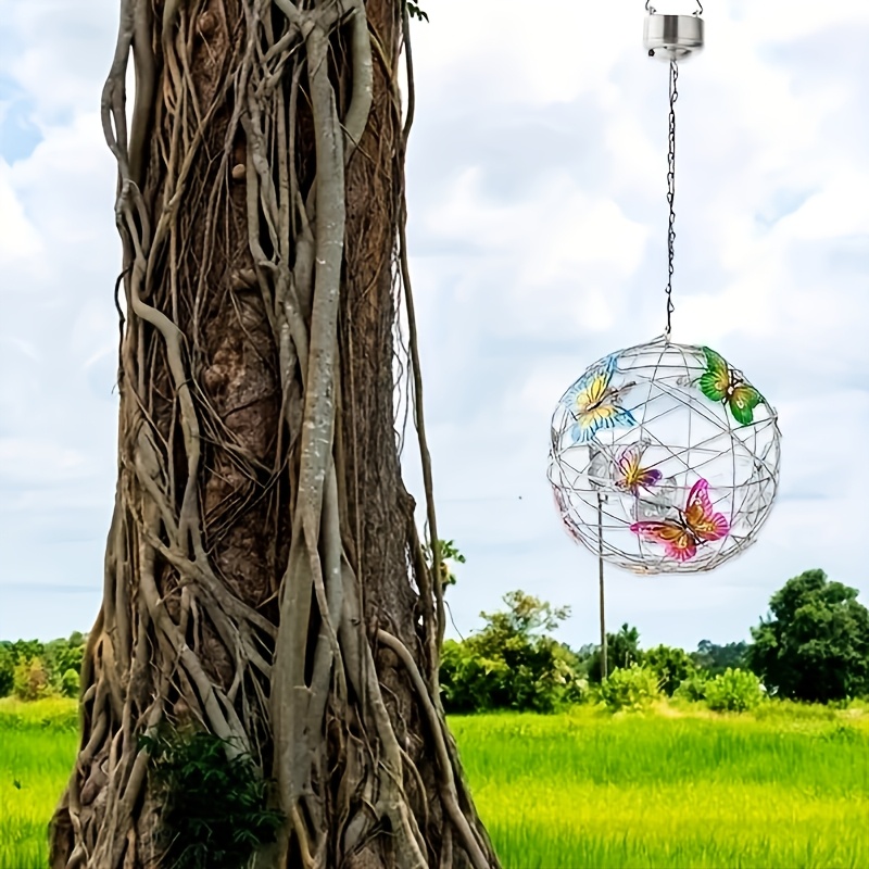 1-delig kleurrijk vlinder zonne-bollicht buitenterras tuin decoratieve hangende boomverlichting sfeerverlichting