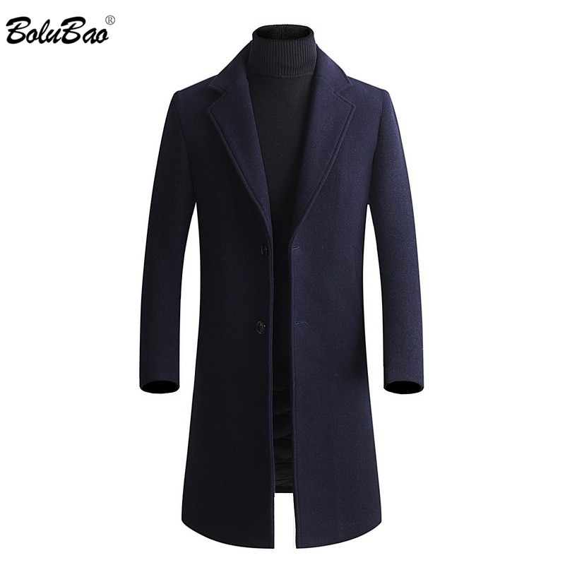 BOLUBAO Men Thickening Wool Coat Winter Mens Slim Fit Warm Outerwear Men's Casual Wool Coats