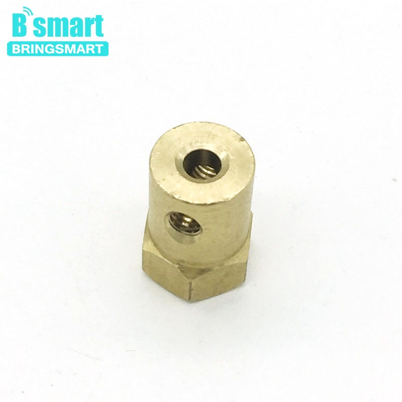 Bringsmart DIY Parts Hexagonal Coupling 3mm 4mm 6mm 8mm Inner Bore Gear Motor Shaft Coupling with Screw Metal for Car Moto