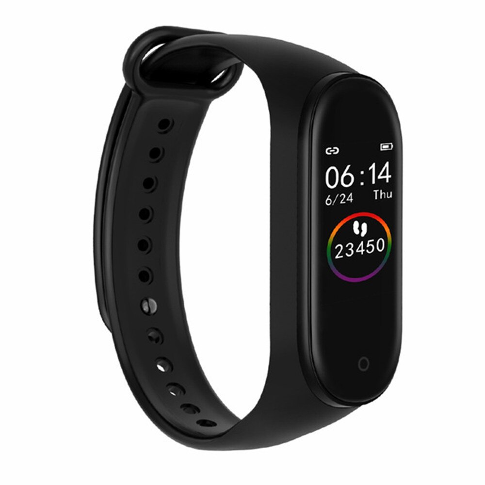 M4 Smart band 4 Fitness Tracker Watch Sport bracelet Heart Rate Blood Pressure Smartband Monitor Health Wristband: Black