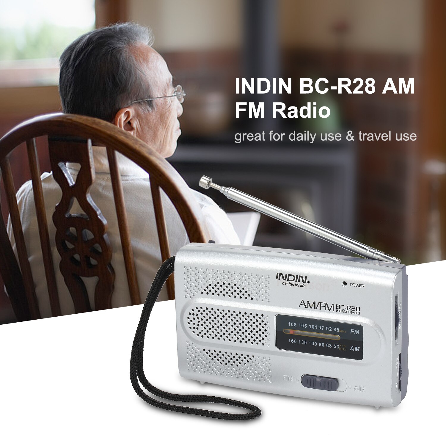 Bc -r28 radio am fm bärbara radioapparater fickradio digital musikspelare minihögtalare miniradio