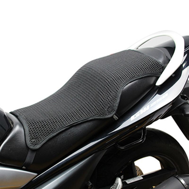 Motocicleta de verano transpirable Cool funda para cojín de asiento a prueba de sol aislamiento térmico montaje almohadilla de Aire Protección de asiento de moto