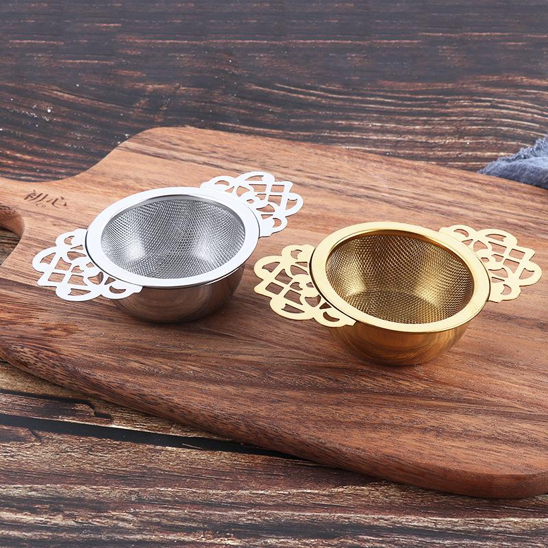 Colino da tè a maglia bene a doppio strato filtro in acciaio inossidabile setaccio da tè pizzo scarico da tè utili infusori da tè accessori da cucina