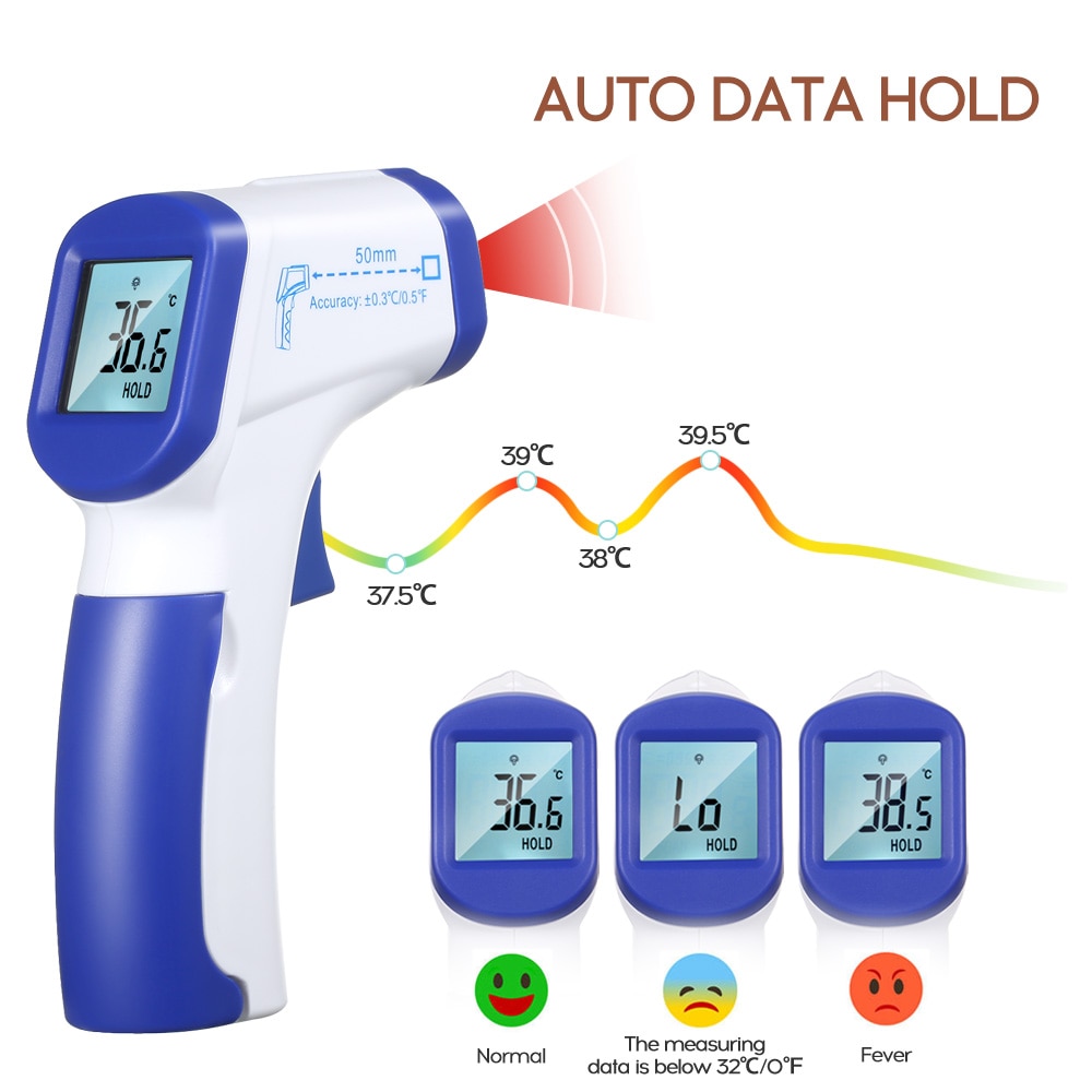 Ear Forehead Thermometer Mini Digital Infrared Baby Temperature Gauge Instrument for Kids Children and Adults Health Care