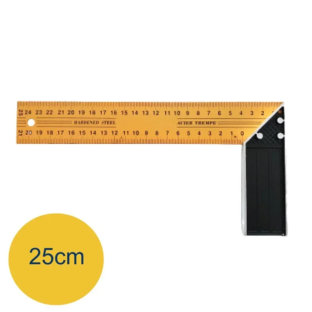 Regla de ángulo cuadrado en L, regla de 90 grados de acero de 250/350mm para carpintería, carpintería, artesanía de cuero, herramientas manuales de medición: Plata