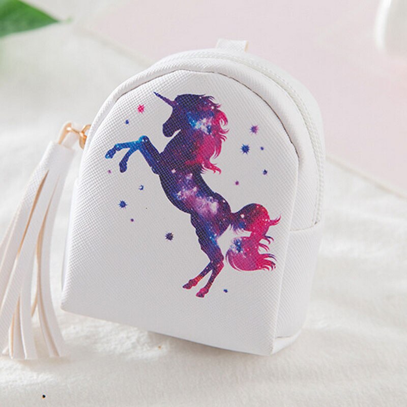 Multi Purpose Womens Glitter unicorn Small Mini Wallet Card Holder Coin Purse Unicorn Handbag zipper Waterproof Key Hanging: 11