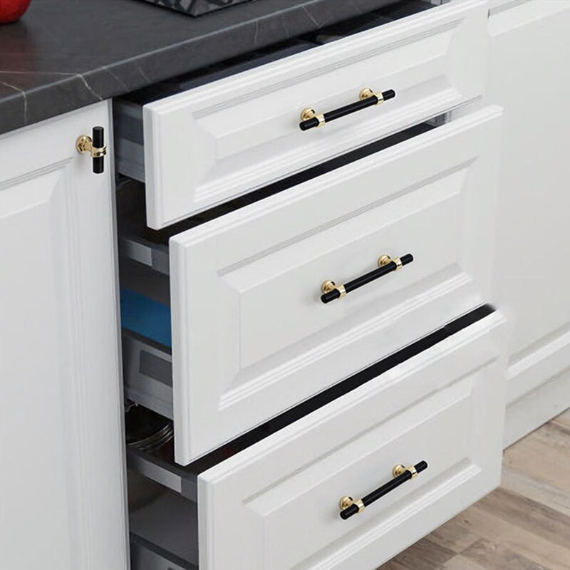 Manija de puerta de aleación de aluminio, manija de gabinete de cocina, cajón sólido, manija de muebles, Hardware moderno europeo