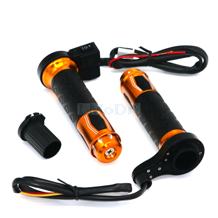 LMODRI Motorcycle Electric Heated Grips Motorbike Grip ATV Scooter 22mm 7/8" Handlebar Hand Warmer Aluminum 12V: Gold