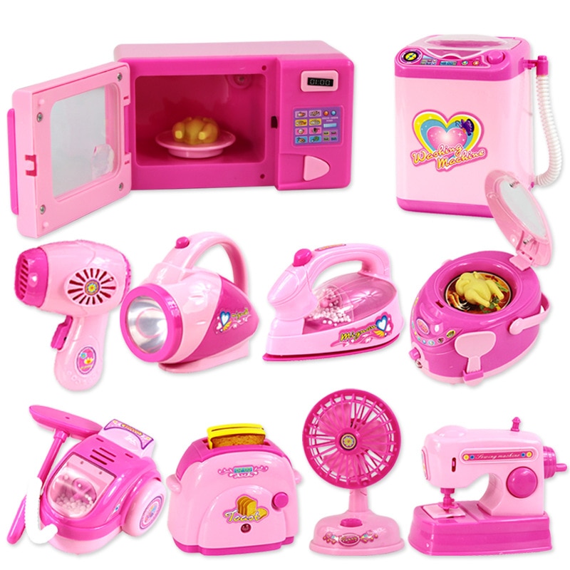 Children's mini Educational Kitchen Toys Pink Household Appliances Children Play Kitchen For Kids Girls Toy