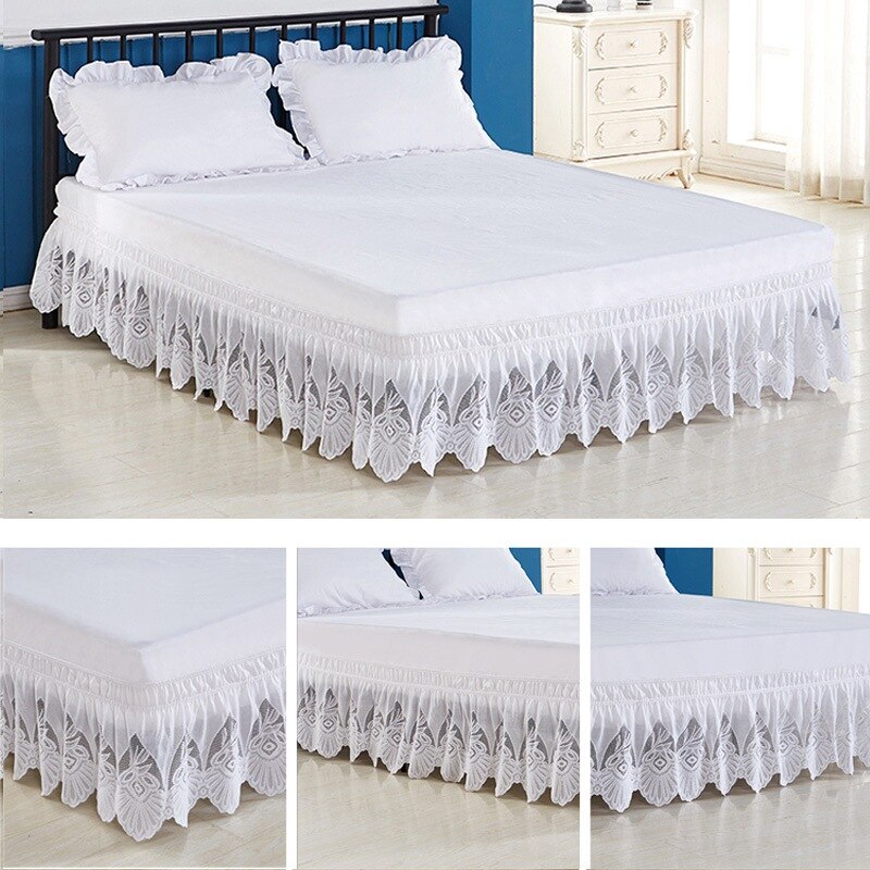 Jupe De Lit à Volants Surwin – Microfibre élastique, Enveloppante, Facile à Installer – Cache-sommier (Beige, 100x200x40 Cm)