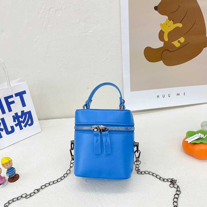 Mini bolso de mano para niños y niñas, bandolera pequeña de Color caramelo, con monedero, 2022: Azul