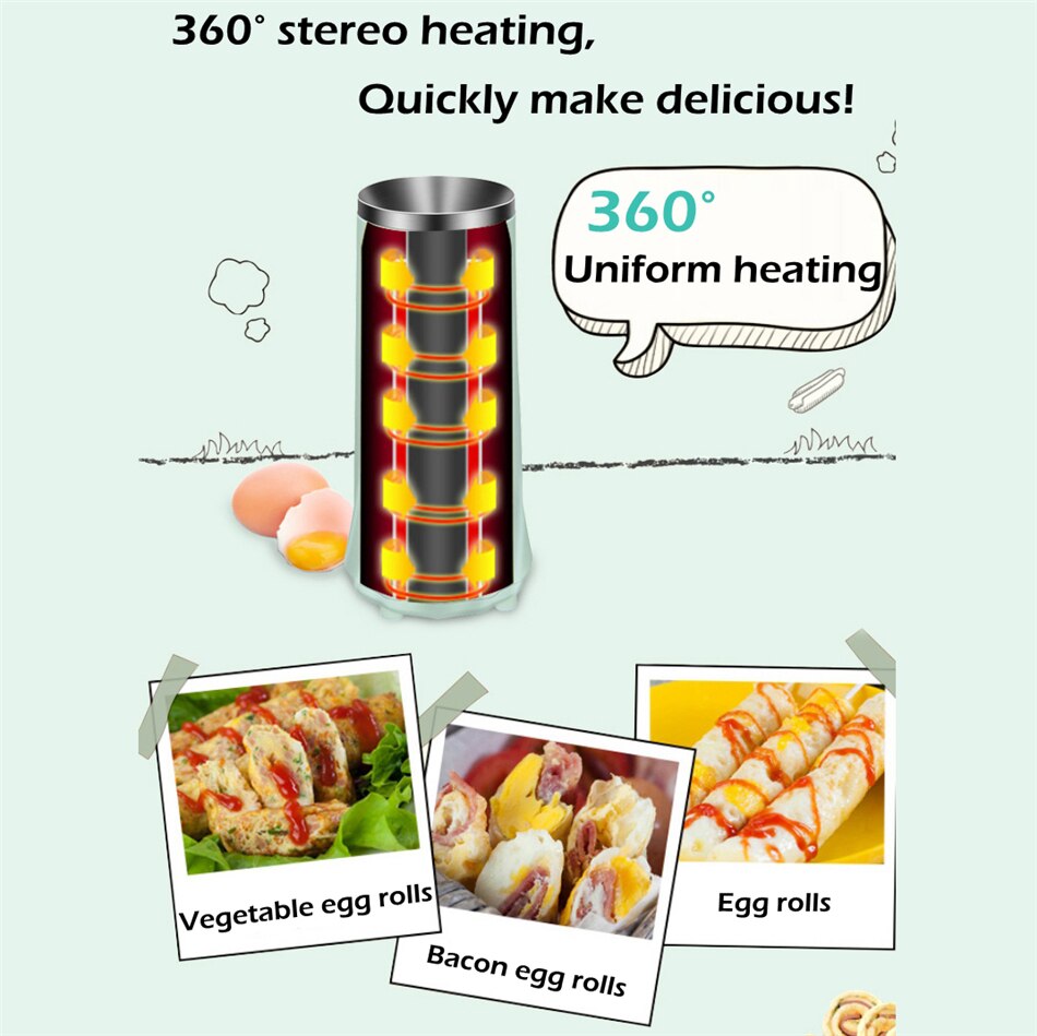 VOGVIGO-Mini máquina eléctrica multifunción para hacer huevos, tortilla, para desayuno, Caldera de huevo, cocina, Enfriador de huevos, enchufe europeo