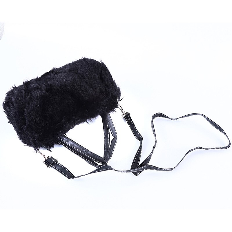 Lady Girl Pretty Cute Faux Konijnenbont Handtas Schouder Messenger Bag Tote Vrouwen Lange Bont Gras Handtas Messenger tas