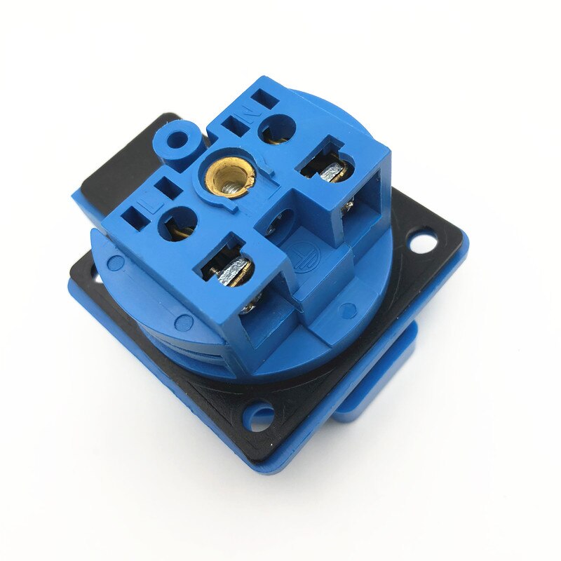 16A 250V Blauw Generator Bedieningspaneel Duitsland Waterdichte Socket Europese Stof Socket Voor Thuis Desktop Connector Plug