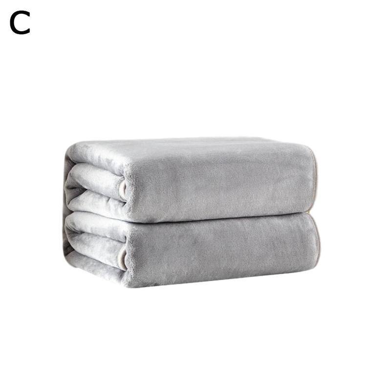 Couleur unie hiver floue flanelle couverture moelleux couvre-lit en peluche couvertures doux bleu couverture canapé corail pour lits polaire Bl S5V5: C