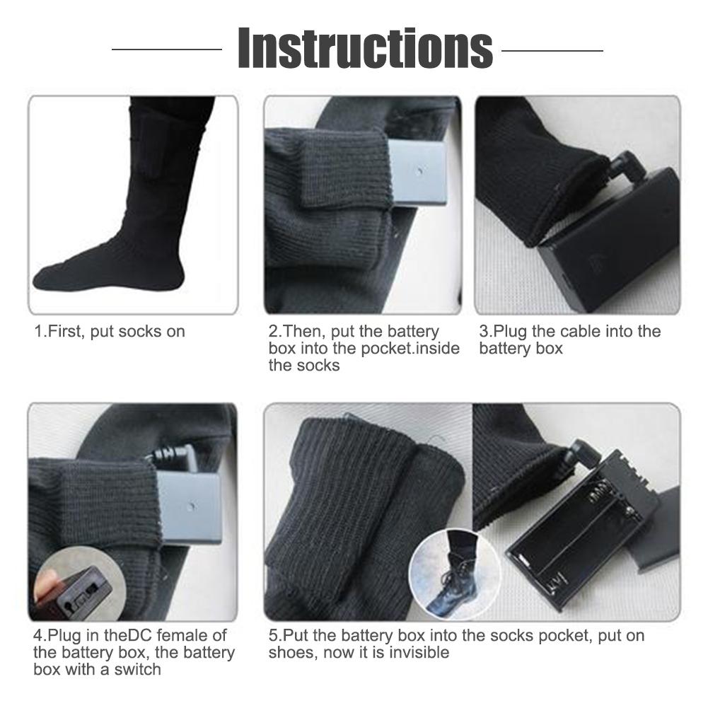 Heated Socks - Battery Operated Cotton - Winter Foot Warmer - Unisex - Rechargeable