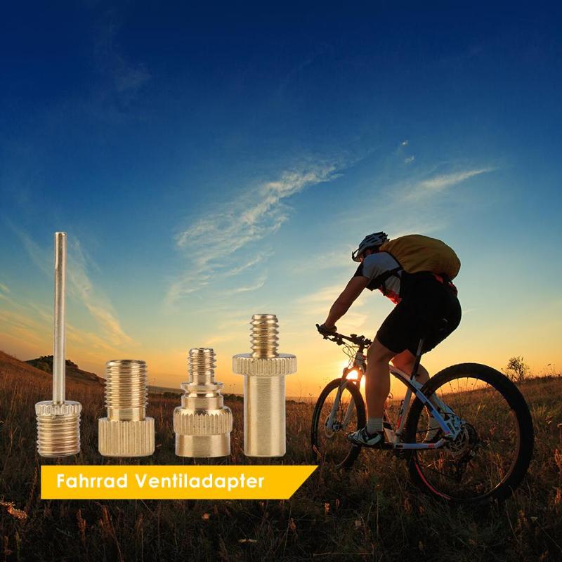 4pcs Bicycle Converter Pump Schrader Presta Valve Ventil Adapter Set ump Tube Bike Acessories