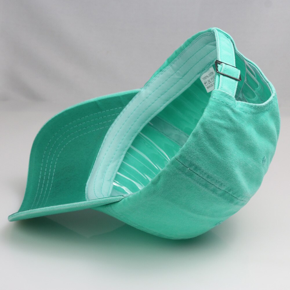 Damer mintgrønn ustrukturert baseballcaps vasket bomull 6 panel ball lokk retro #39 neon gul neon rosa