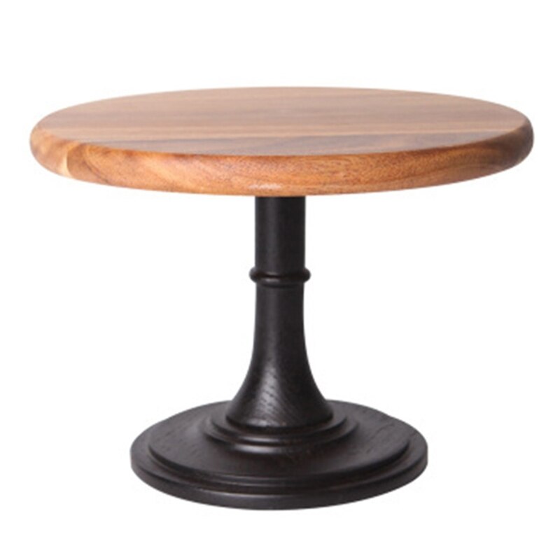 449C Tall Solid Wood Cake Pan Round Pedestal Dessert Table Tray Stand Holder Cupcake: L