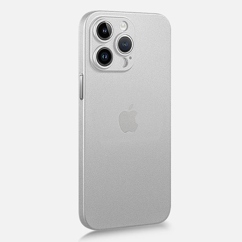 Coque rigide mate Ultra fine de 0.3mm pour iPhone 15 14 Plus 13 12 Mini 11 Pro Max SE 2 3, coque souple transparente en PP, couverture arrière mince: PC / WHITE