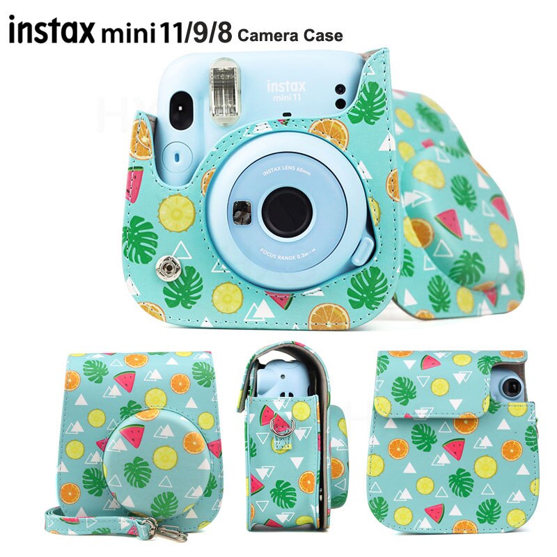 Camera Case Compatibel Met Fujifilm Instax Mini 11/9/8 Instant Film Camera, pu Lederen Tas Cover Met Verstelbare Schouderband: O