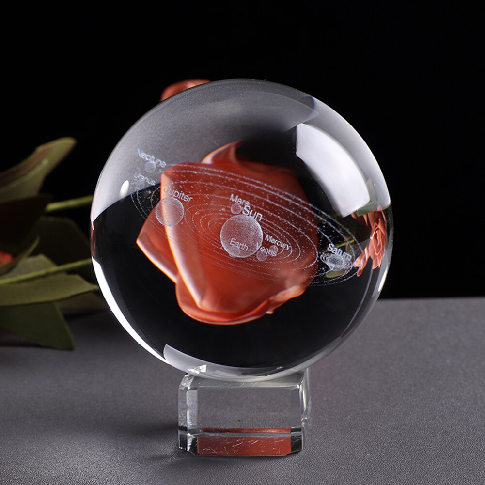 Kids Educational Solar System 3D Planets Miniature Crystal Ball Model Home Decor