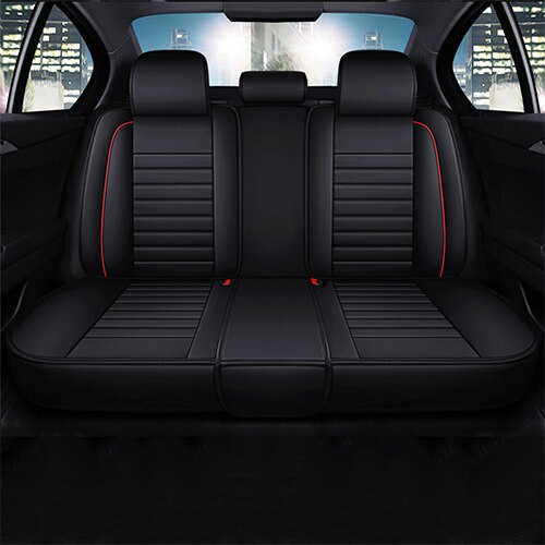 Couverture de Siège de Voiture, en Cuir, Housse d&#39;Accessoires Auto, pour Peugeot 301/307 SW/508/308/206/4007/5008/3008/107, Seat: Black Rear