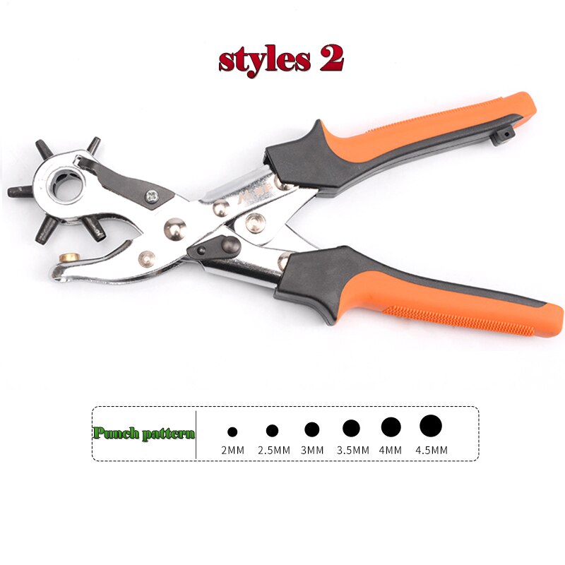 Punch Plier Hole Punching Machine Round Hole Perforator Tool Make Hole Puncher For Watchband Cards Leather Belt: styles 2
