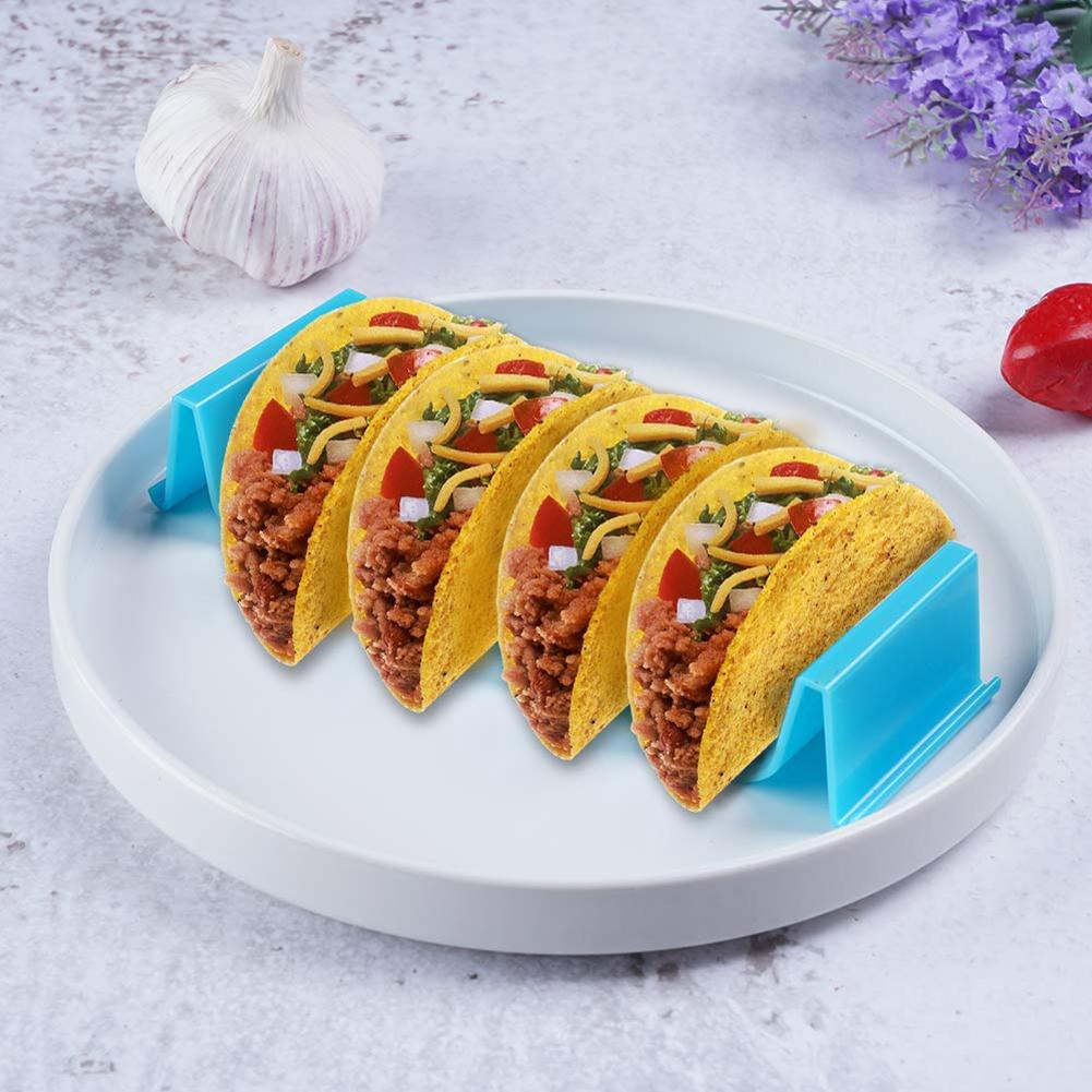 Kitchen Taco Holder Stand Innovative Colorful Taco Rack 24 Tacos Holding Plate for Making Delicious Tacos Pancakes Holder