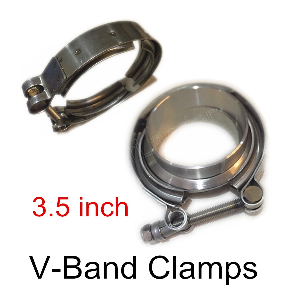 3.5 &#39;&#39;inch V-Band Flens &amp; Clamp Kit Uitlaat Downpipes Mild Stalen Flens voor T-urbo