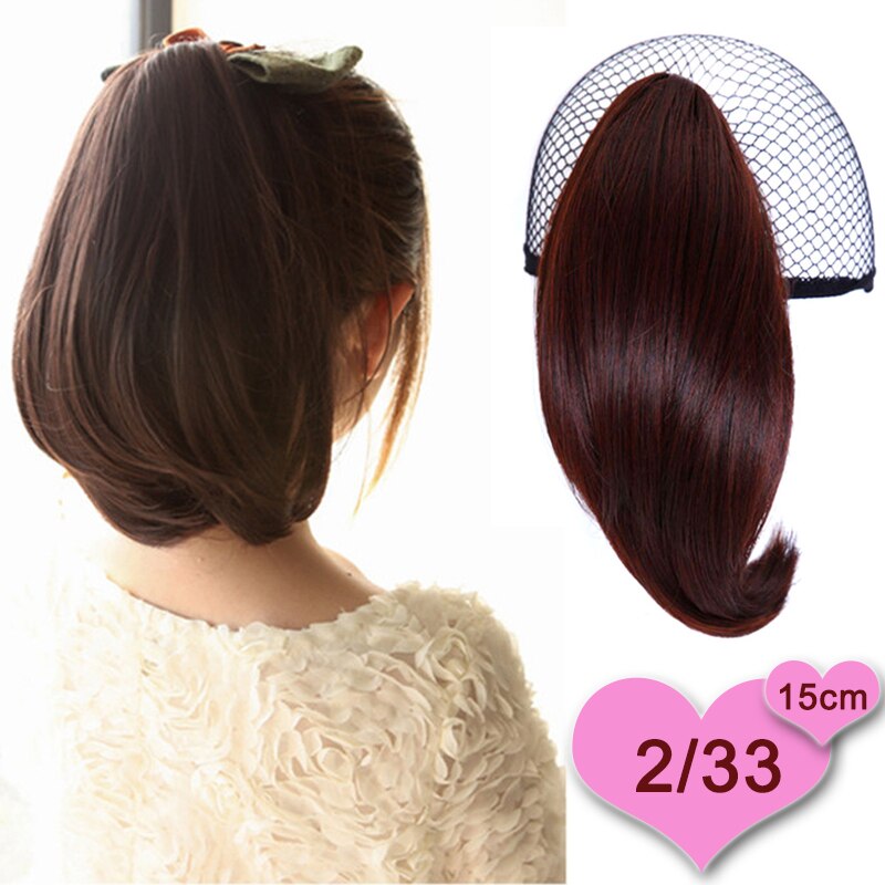 DIANQI Synthetic Hair Short Curly Blonde Black Small Ponytail Hair Grab Clip Hair Extensions For Women wigs