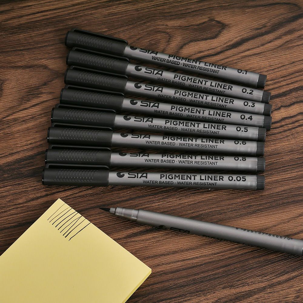 Limit shows Art Marker Pen Different Tip Sizes Black Pigment Liner Water Based for Drawing Painting Handwriting