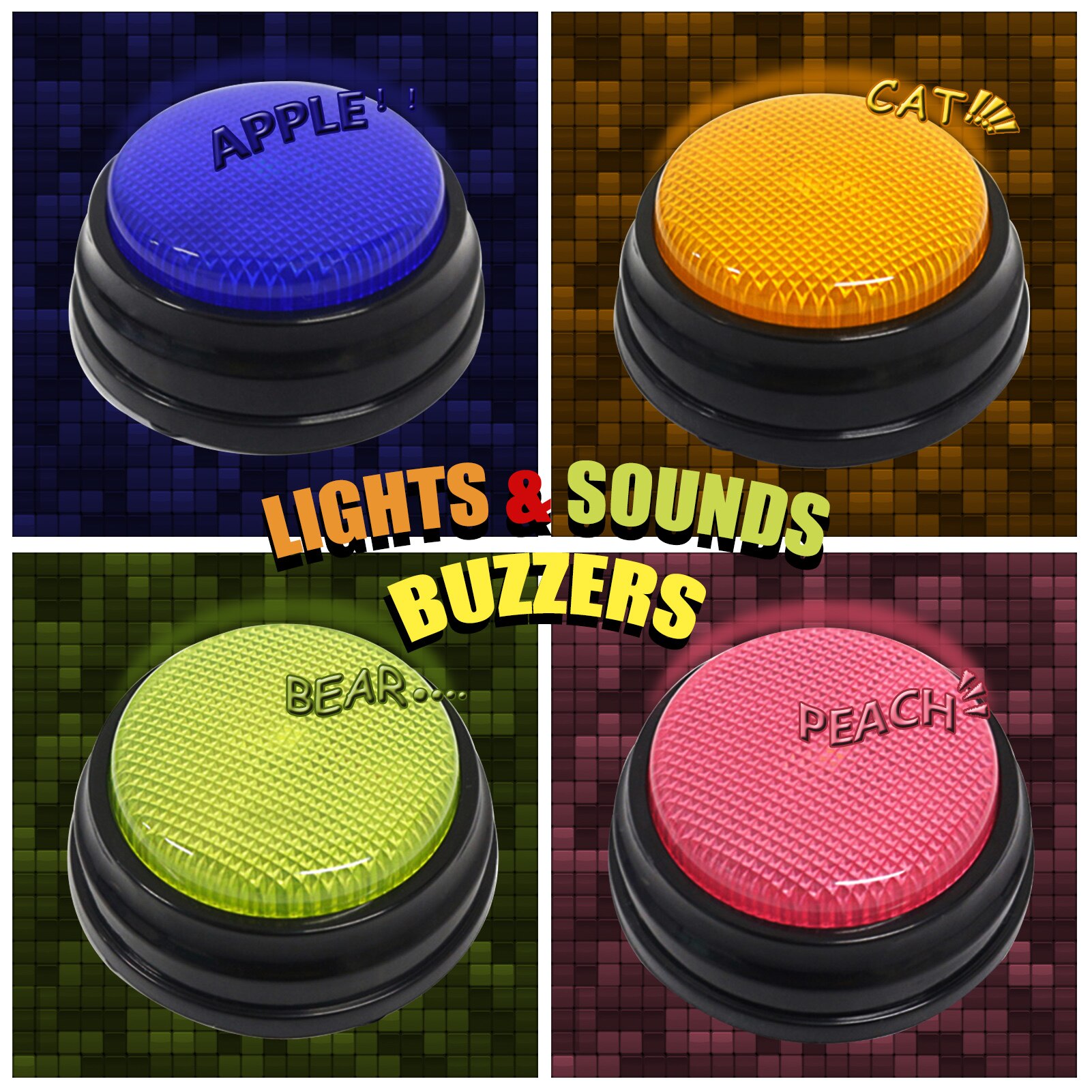 Bouton de jeu parlant enregistrable, réponse, buzzer, phonographe, bruit de fête, bouton d&#39;enregistrement vocal, jouet interactif pour enfants