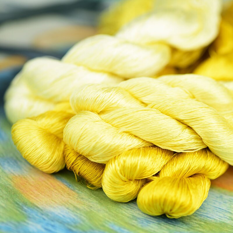 silk embroidery thread / 100% silk thread /hand embroidery embroider cross stitch/ yellow series/7 pure colors