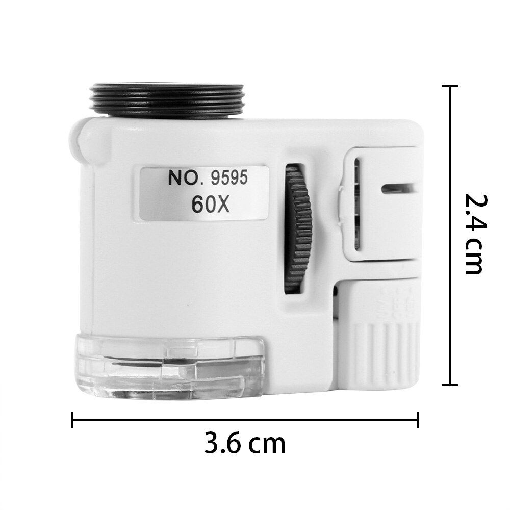 Universal 60X Microscope LED UV Light Clip-On Camera Detachable Clip Micro Lens For Iphone SmartPhone Mobile Phone Lens