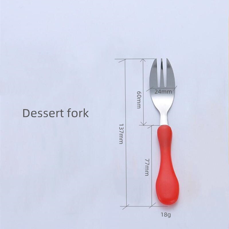 Safety Portable Kids Tableware Knife Fork Lovely 304 Stainless Steel Cutlery Set Children Dinnerware: 07 Dessert fork
