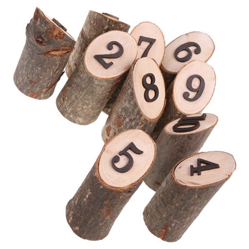 1-10 Wooden Table Numbers & 1-10 Numbers Wooden Hanging Table Cards Place Holder Table Number Figure Card Digital Seat