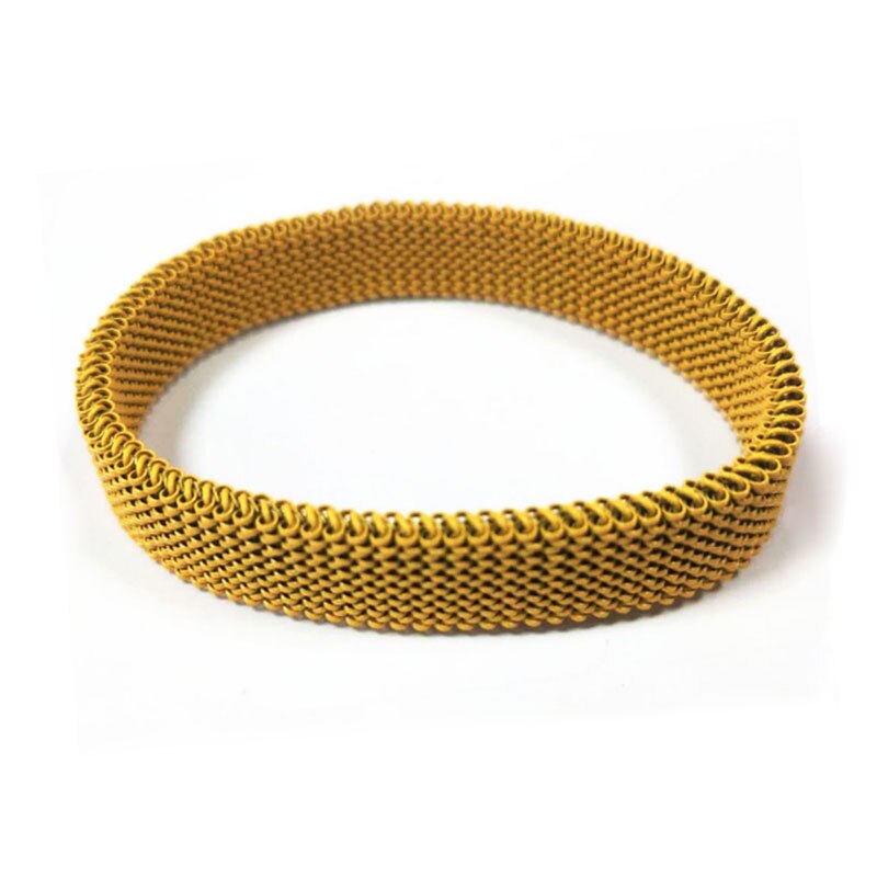 Charm Women Elastic Bracelet green Casual Steel Elastic Bracelets Jewelry Flexible Round Stainless Bangles: Yellow / 17cm