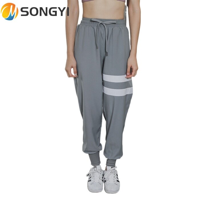 Songyi Womens Trainingspak Gestreepte Running Training Gym Yoga Broek Sport Fitness Broek Losse Stretch Casual Training Broek S262