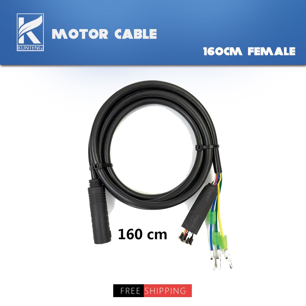 Ebike Julet Waterproof Cable 9 Pin e Bike Conversion Line Extension Adapte Cable 250W/350W/500W For Electric Bike Conversion Kit: 160cm Female