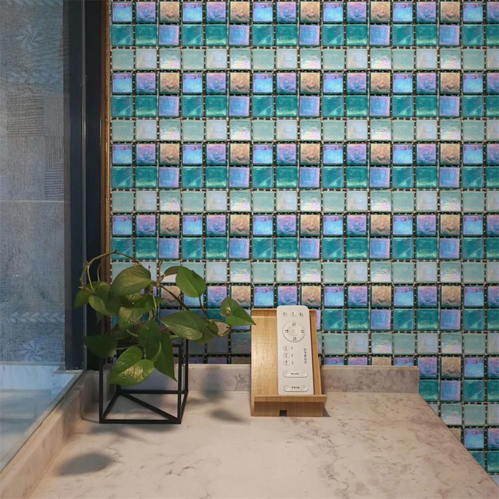 20pc Wall 3D Tile Sticker Mosaic Self Adhesive Tile Backsplash Wall Sticker Vinyl Bathroom Kitchen Home Decor Self-adhesive 32: B