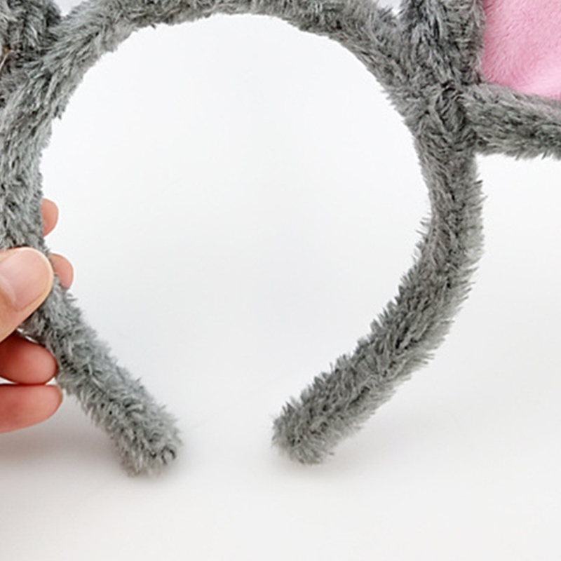 Diademas suaves con orejas de oso, diadema de pelo con orejas de ratón de felpa para lavar la cara, diademas de animales de dibujos animados, disfraz de Halloween