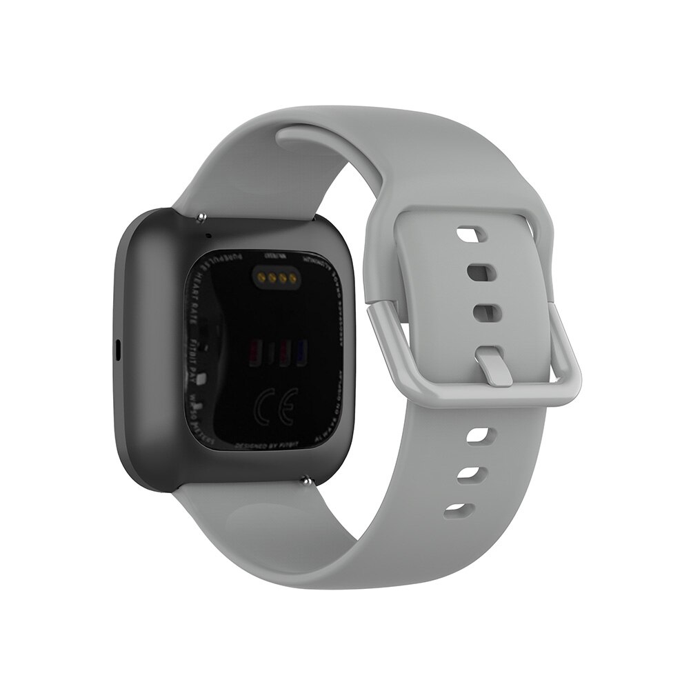 Acessórios cinta para fitbit versa 2 banda silicone macio pulso à prova dwaterproof água substituição pulseira de relógio para fitbit versa/versa 2/lite: Gray