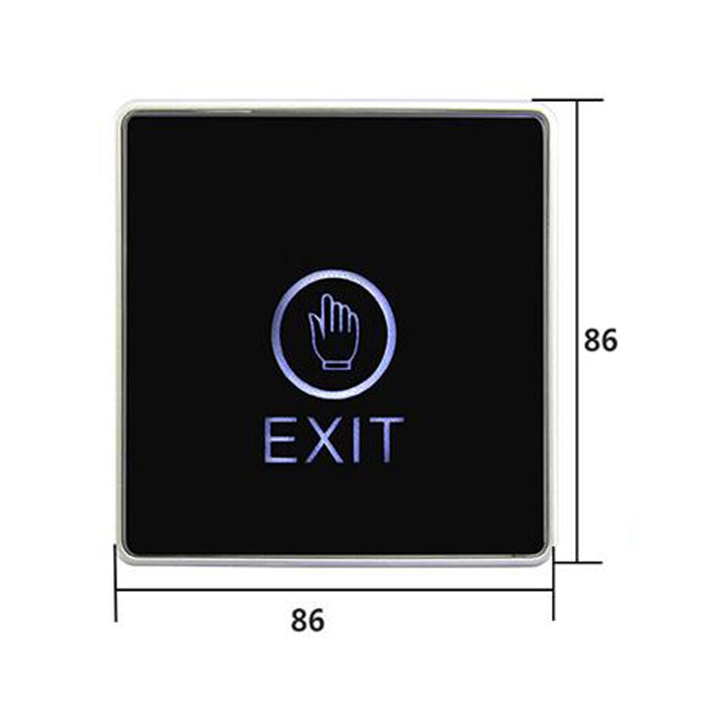 Touch Exit Button With LED Indicator 86mm x 86mm panel Door for access Control System for Home Security Protection